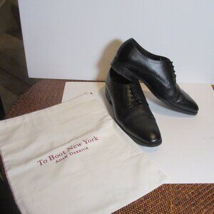 TO BOOT NEW YORK Black Textured Leather Shoes 9 with Bag